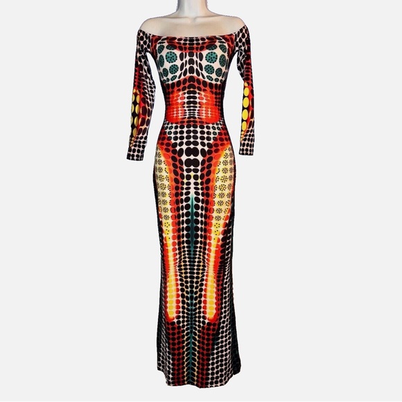 John Paul Gautier Design Optical Illusion Mod Dot Dress - Picture 1 of 9